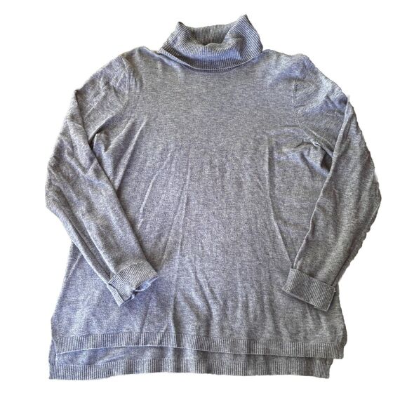 Cyrus Sweater Sz XL Turtleneck Ribbed Tunic Grey Winter Autumn Casual Knit Warm - Picture 1 of 9